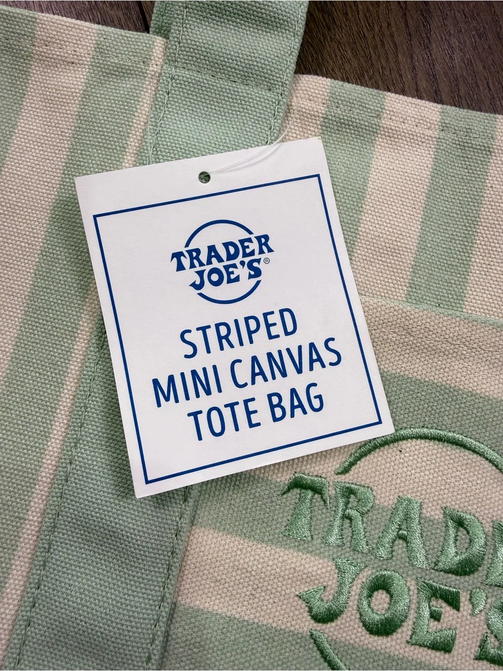 NWT Trader Joe’s Striped Mini Canvas Tote Bags Set of 4 Pastel Colors Spring